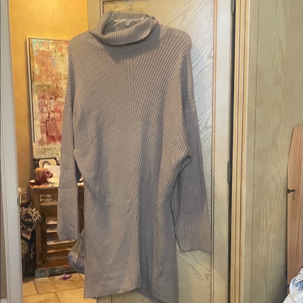 C+D+M Cozy Ribbed Turtleneck Sweater Dress size large
